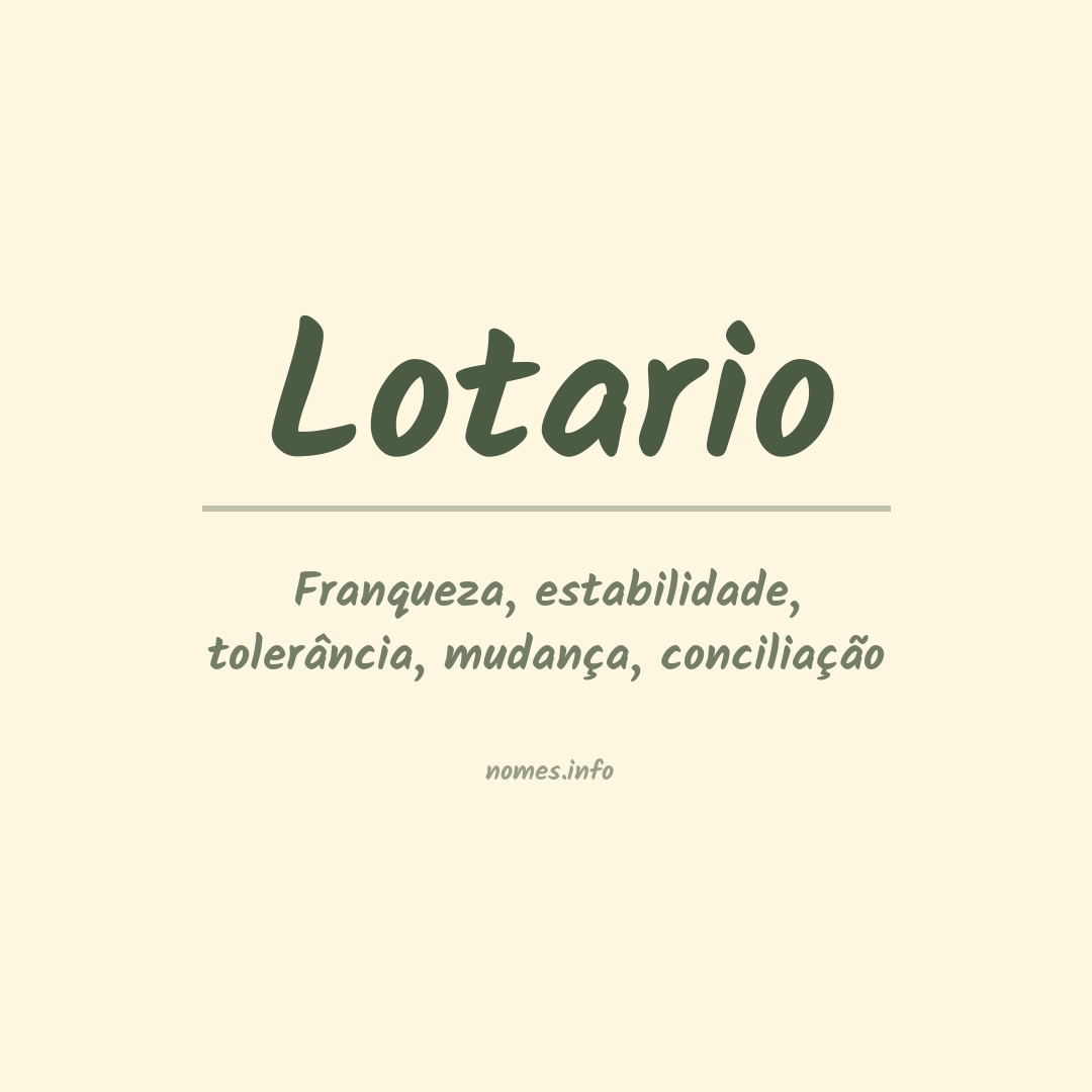 Significado do nome Lotario