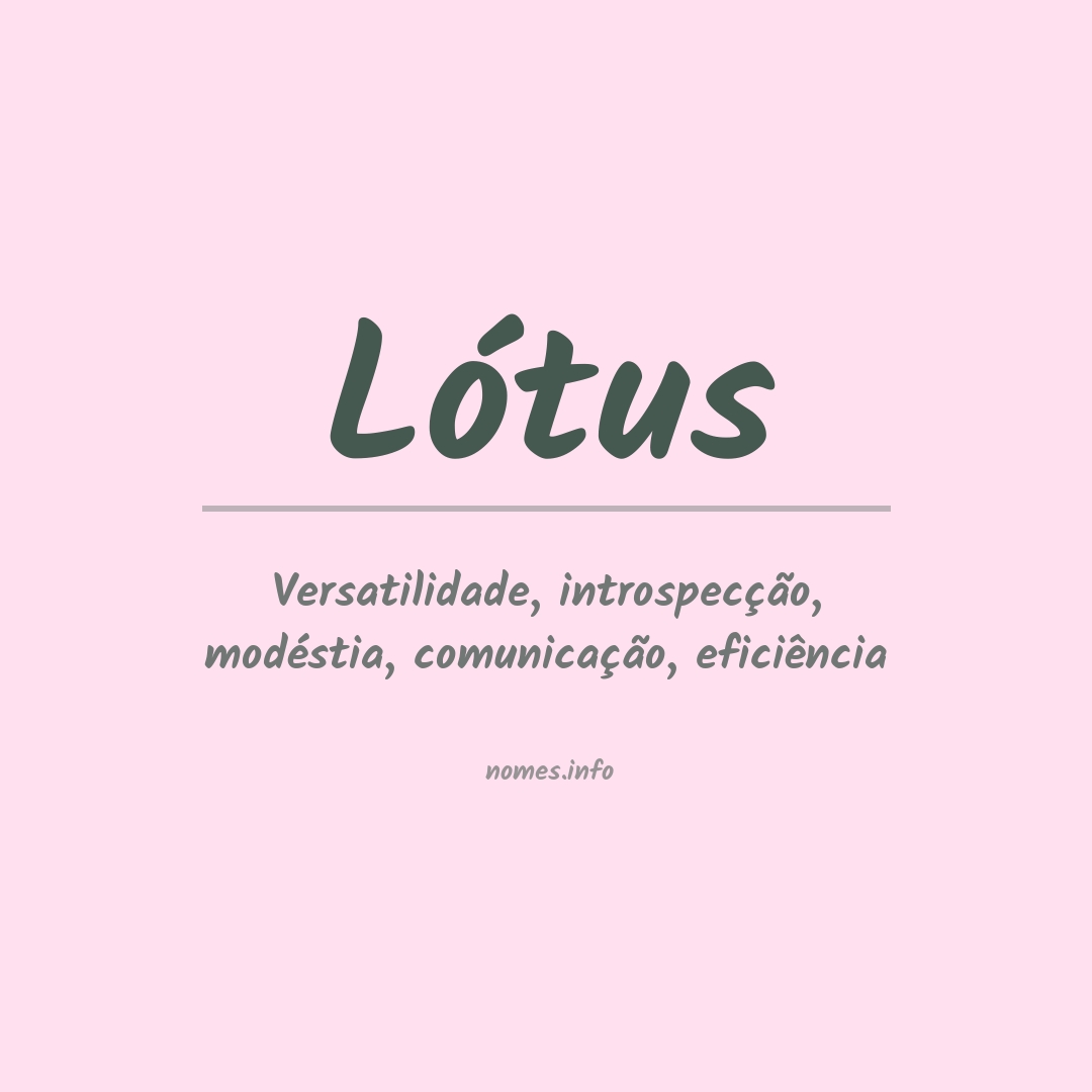 Significado do nome Lótus