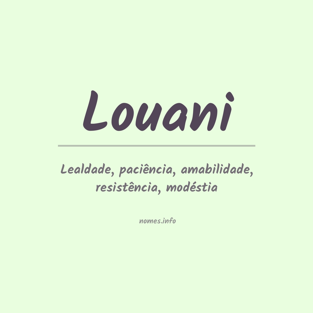 Significado do nome Louani