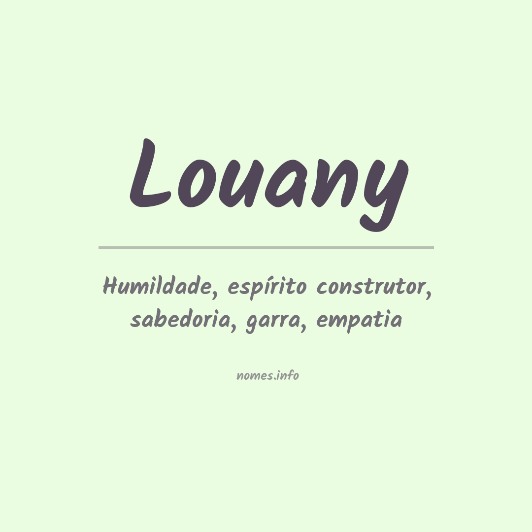 Significado do nome Louany