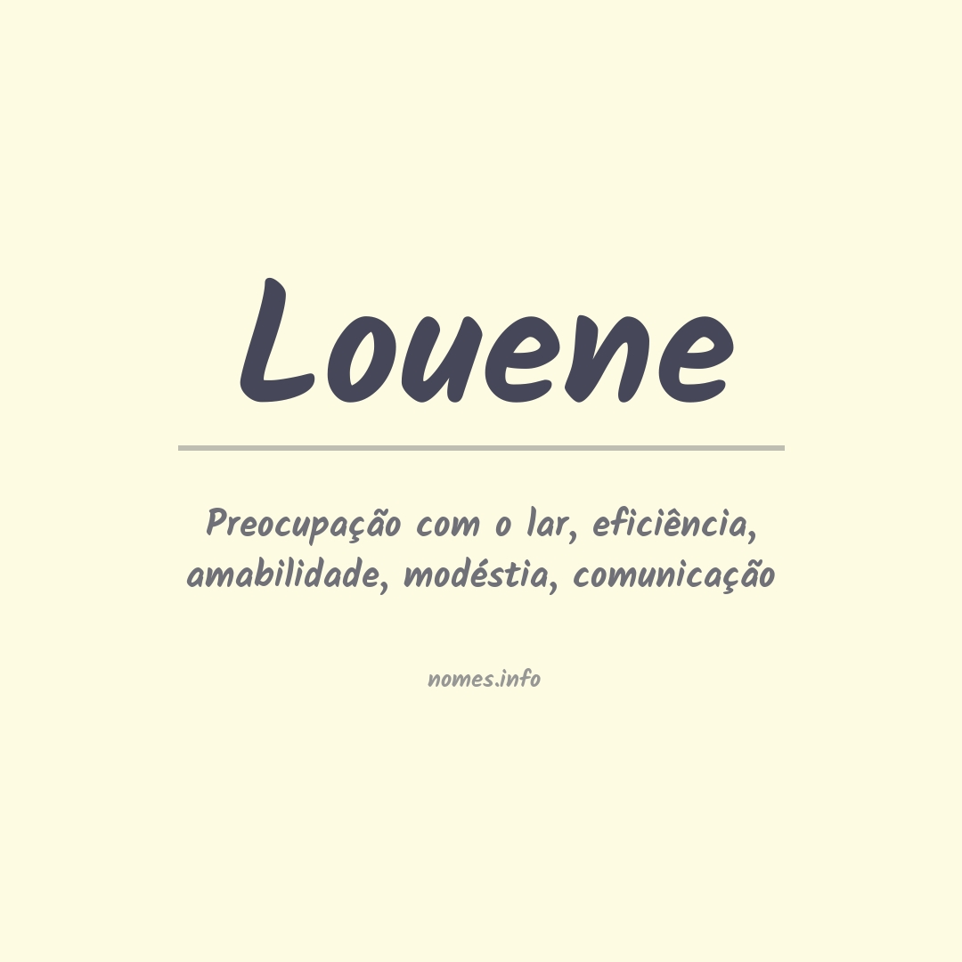 Significado do nome Louene