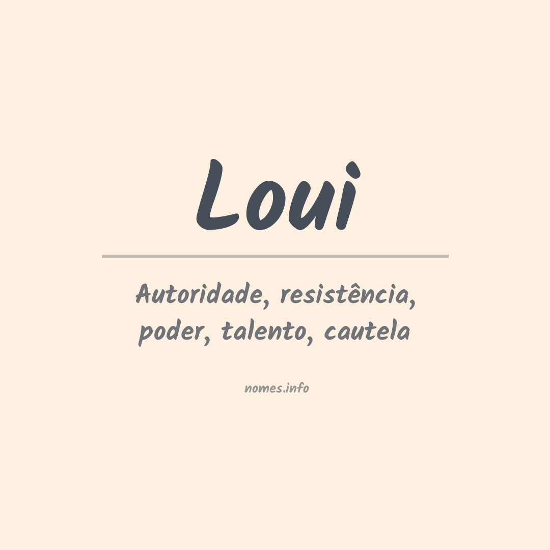 Significado do nome Loui
