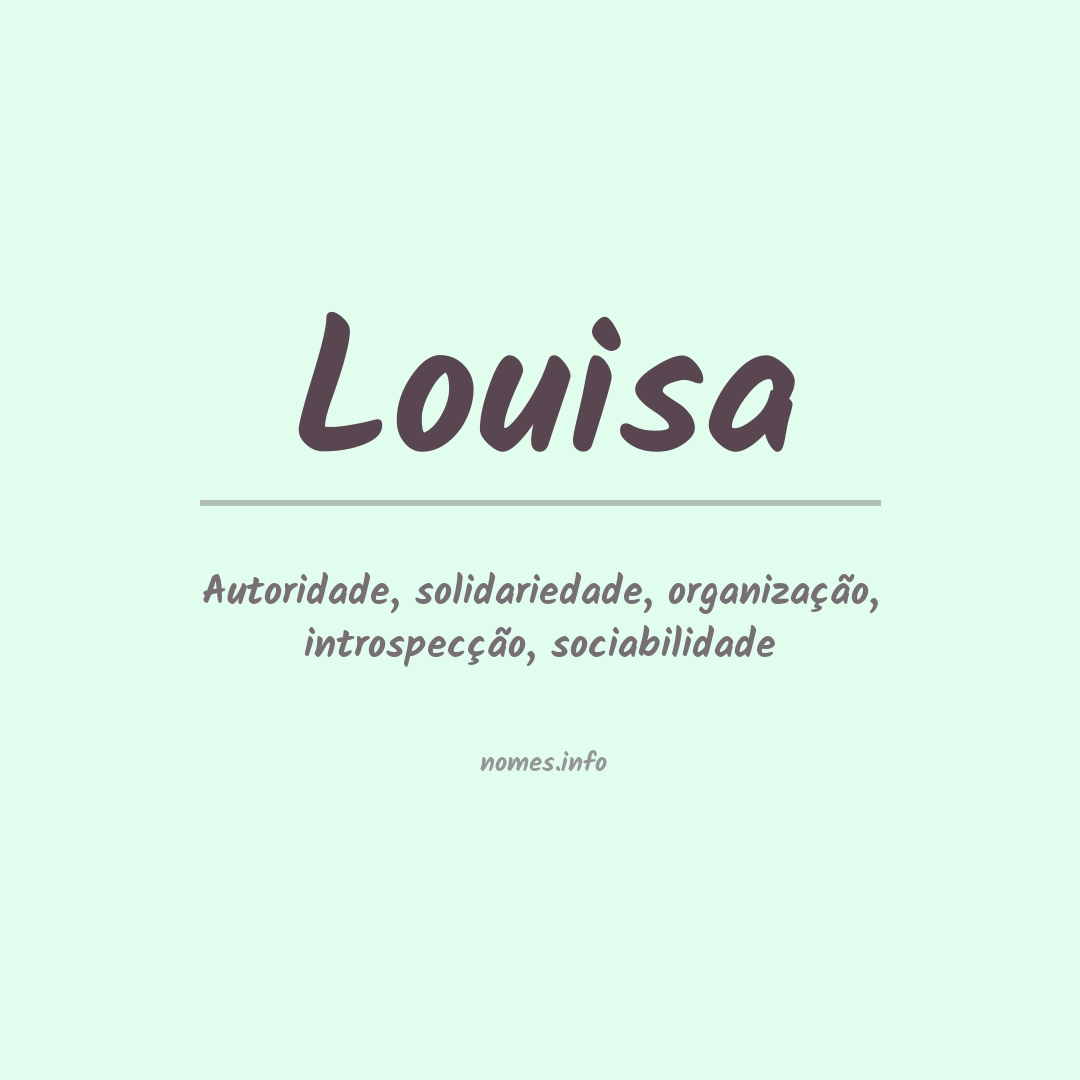 Significado do nome Louisa