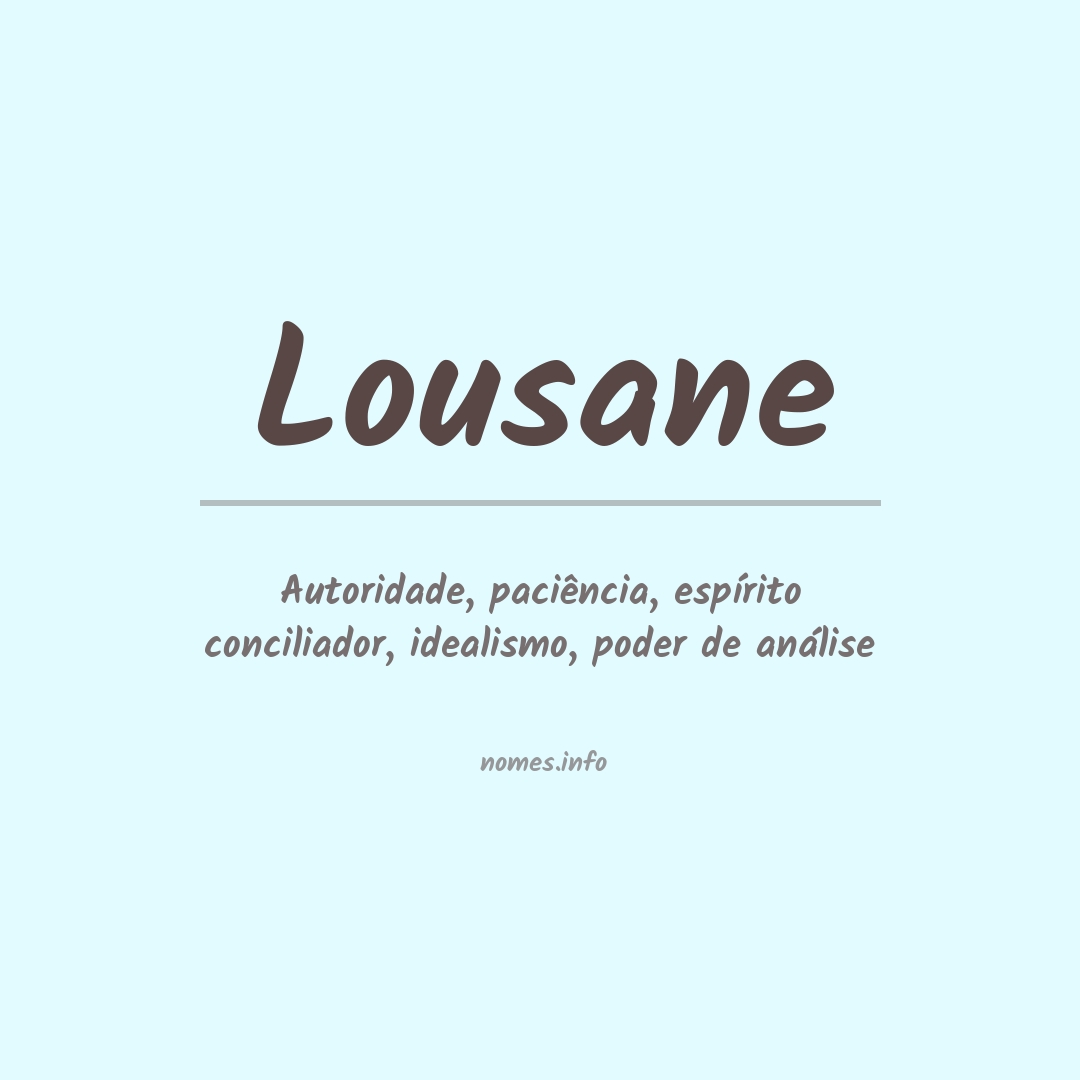 Significado do nome Lousane