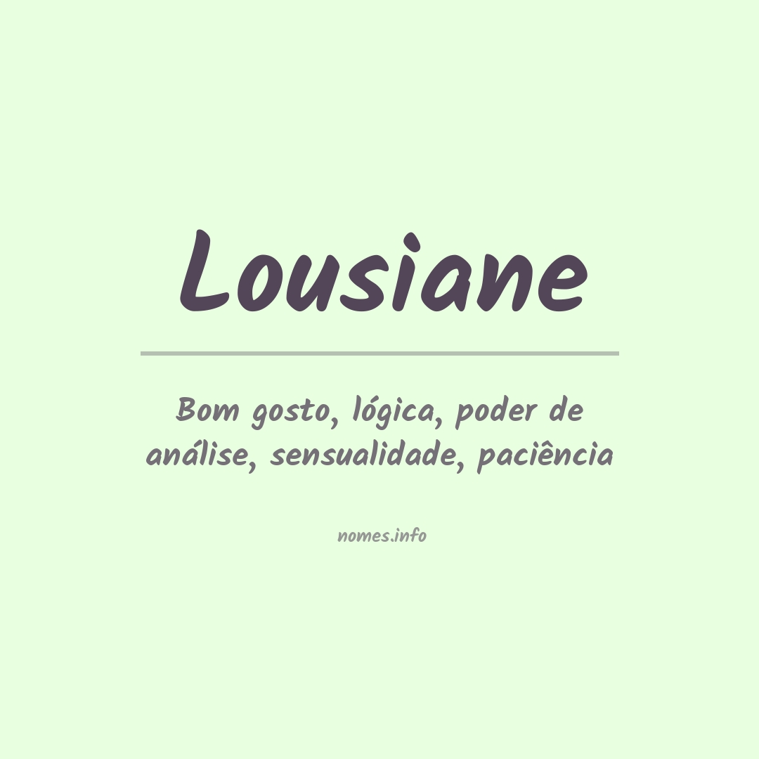 Significado do nome Lousiane