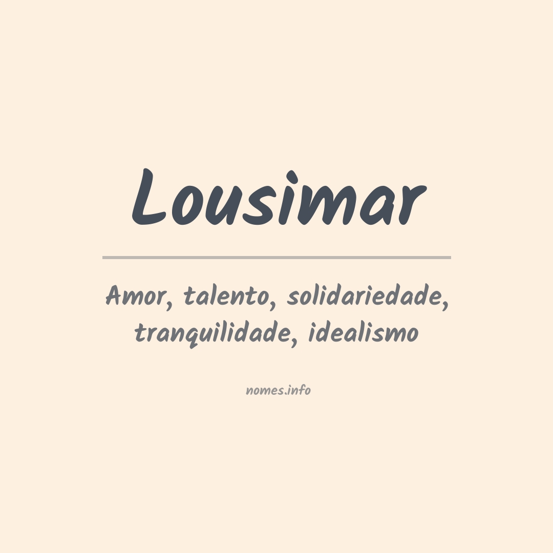 Significado do nome Lousimar