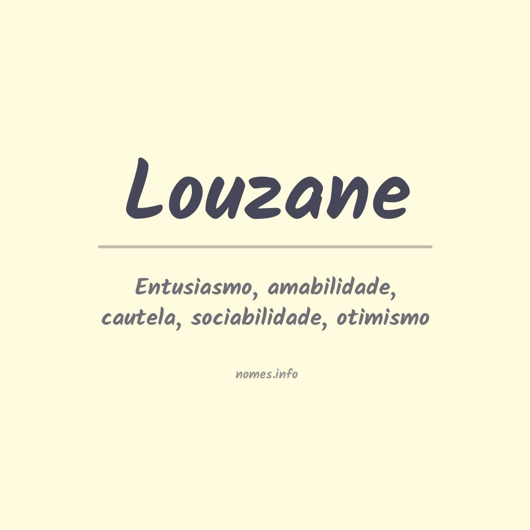 Significado do nome Louzane