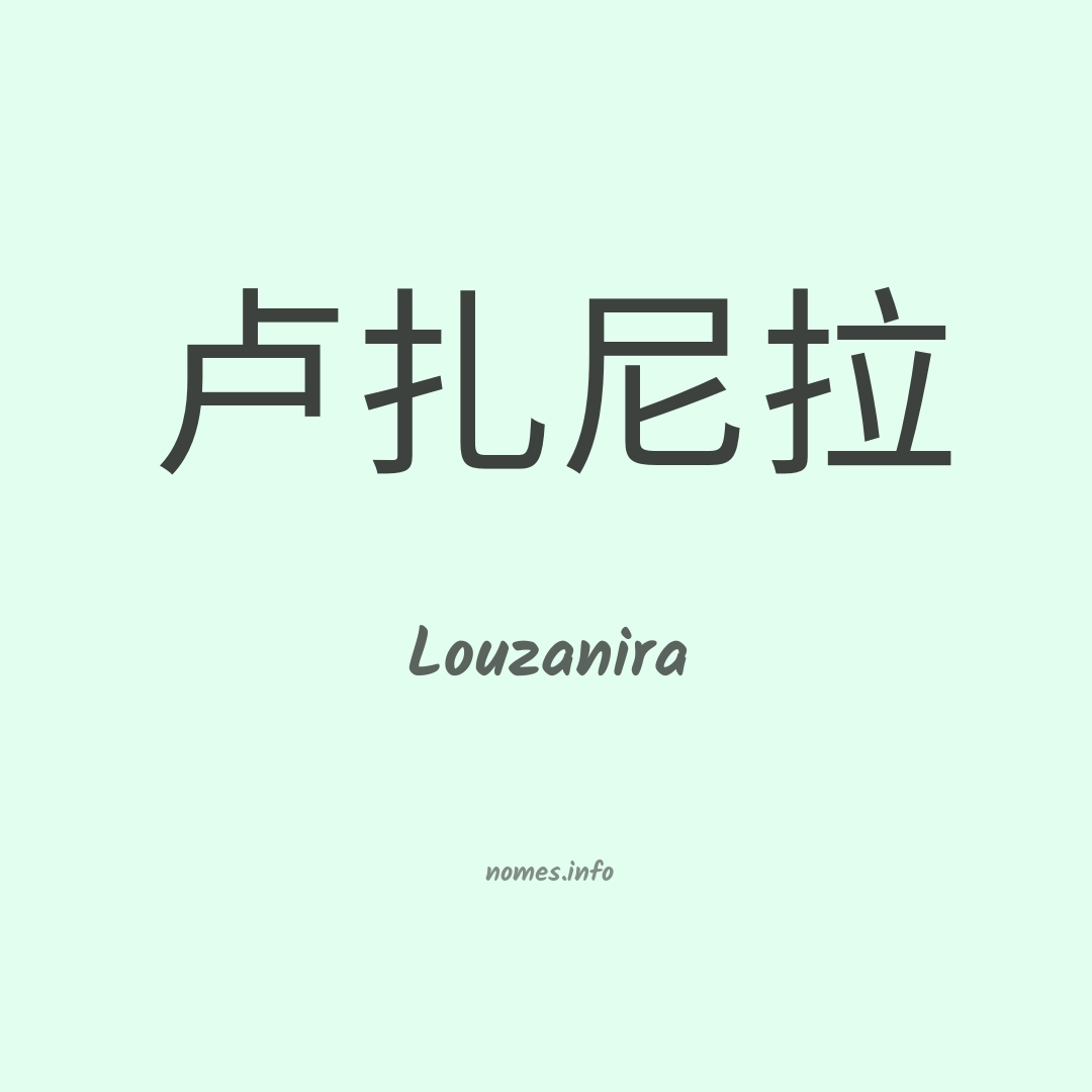 Louzanira em chinês