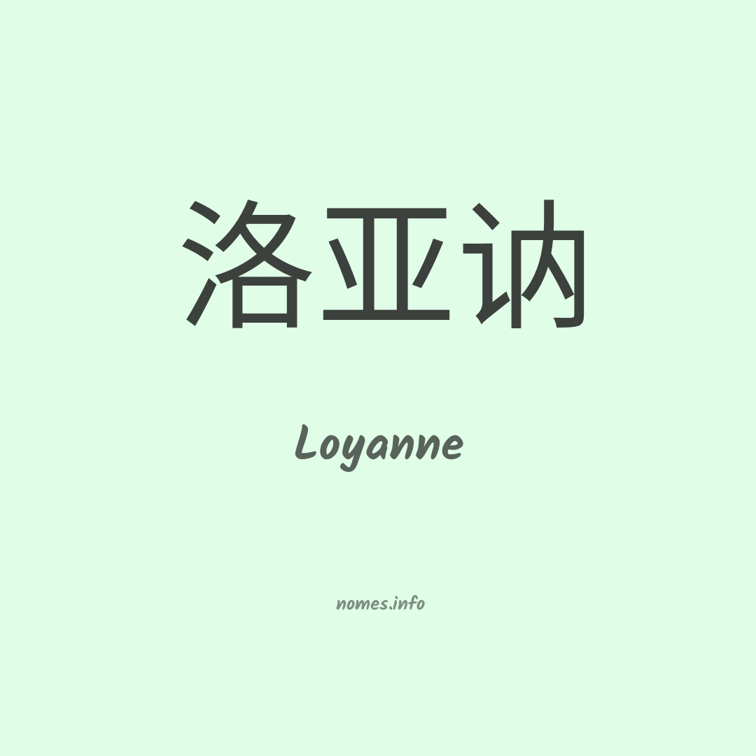 Loyanne em chinês