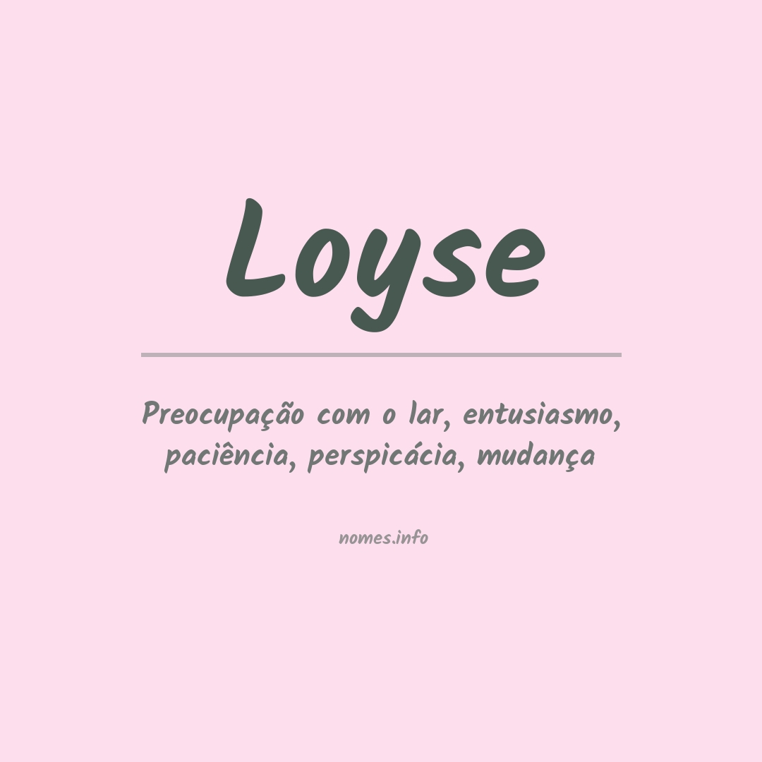 Significado do nome Loyse