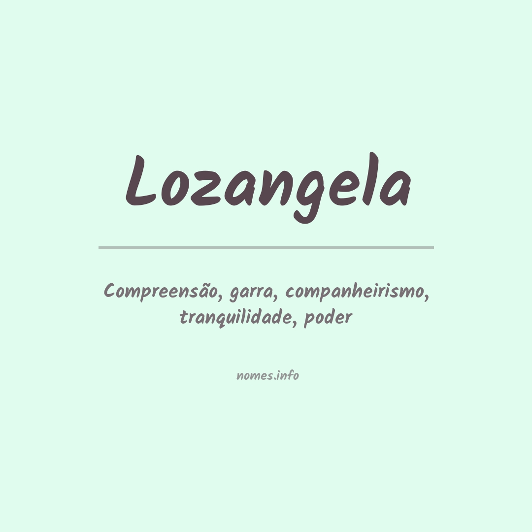 Significado do nome Lozangela