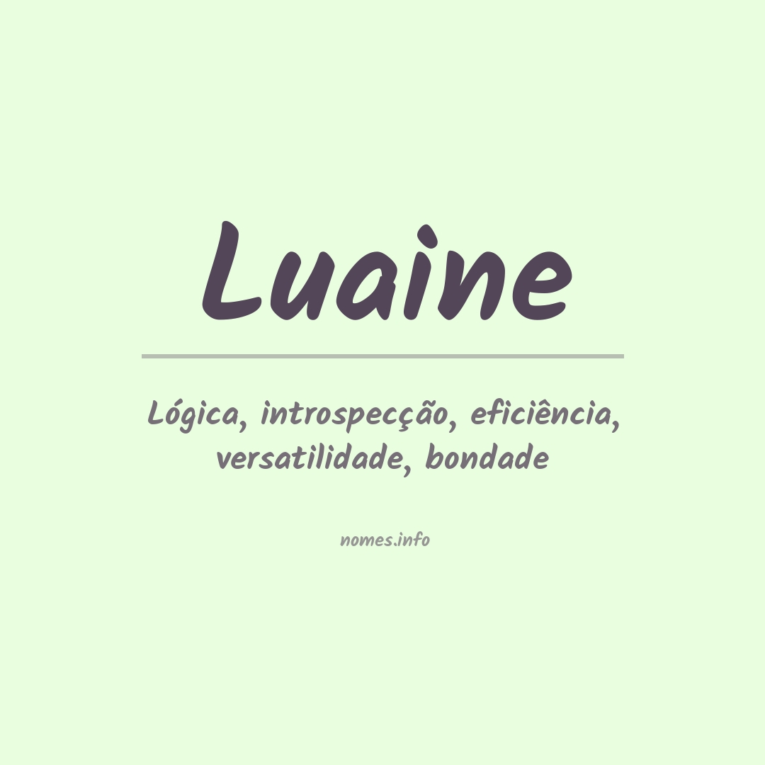 Significado do nome Luaine