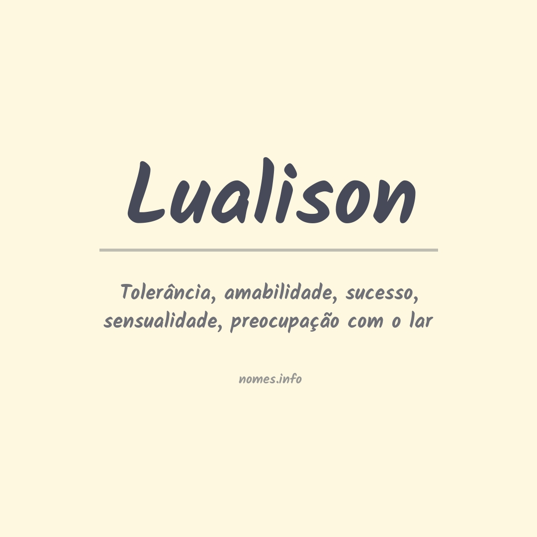 Significado do nome Lualison
