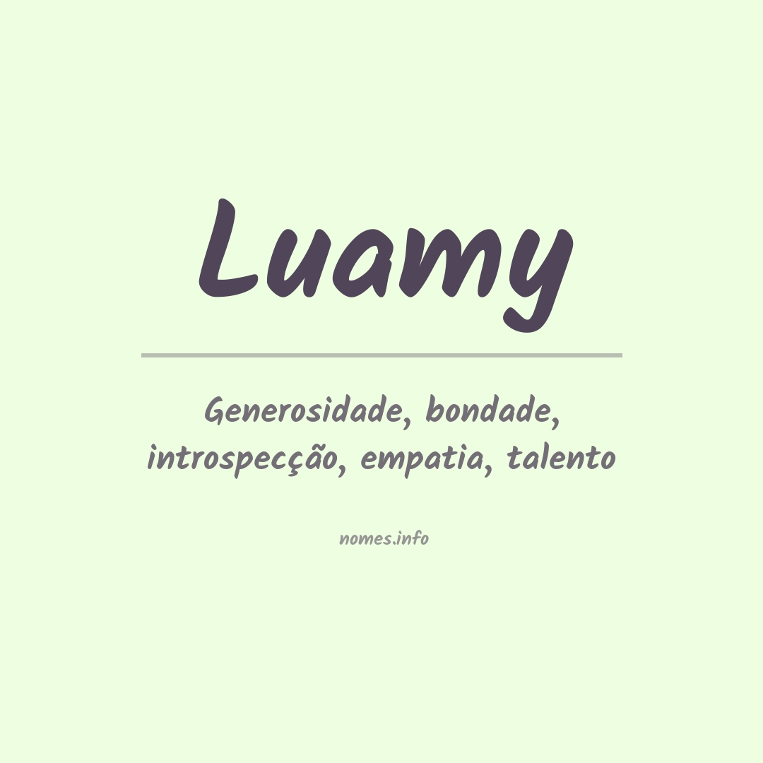Significado do nome Luamy