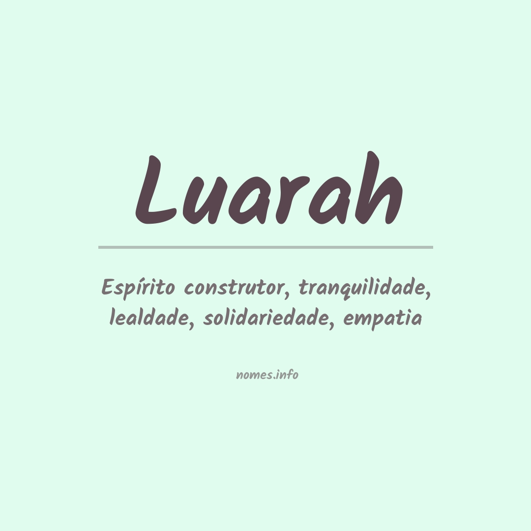 Significado do nome Luarah