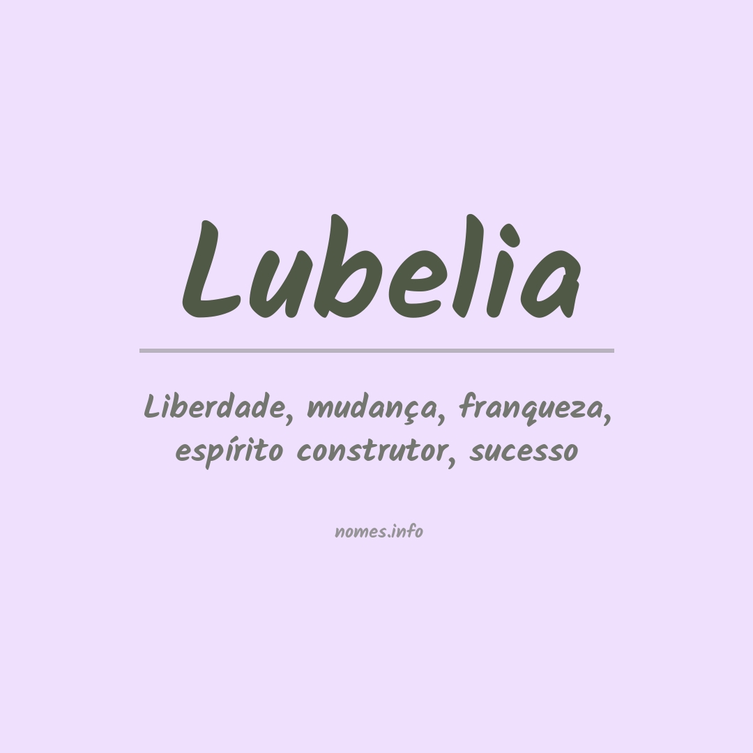 Significado do nome Lubelia