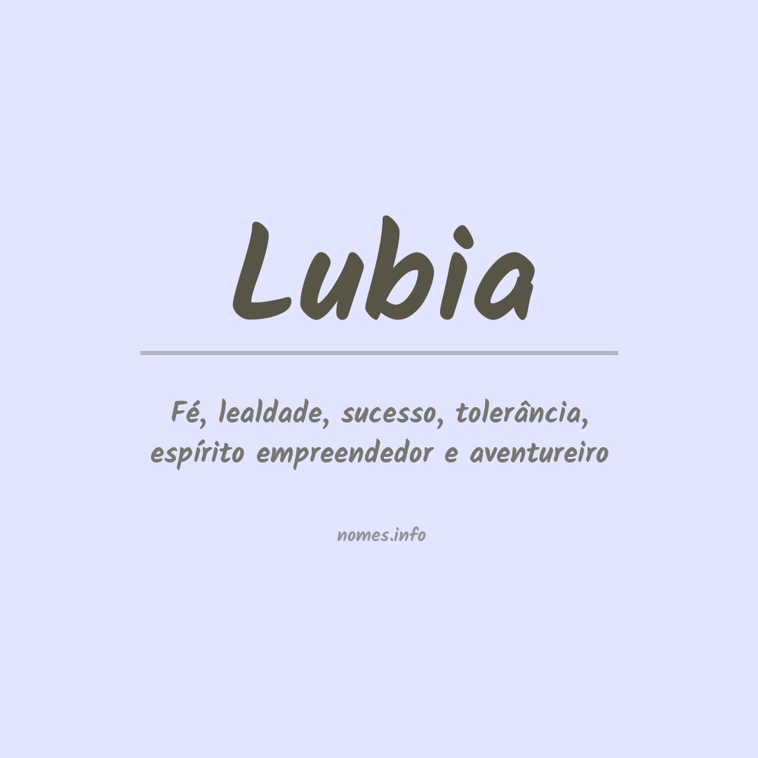 Significado do nome Lubia