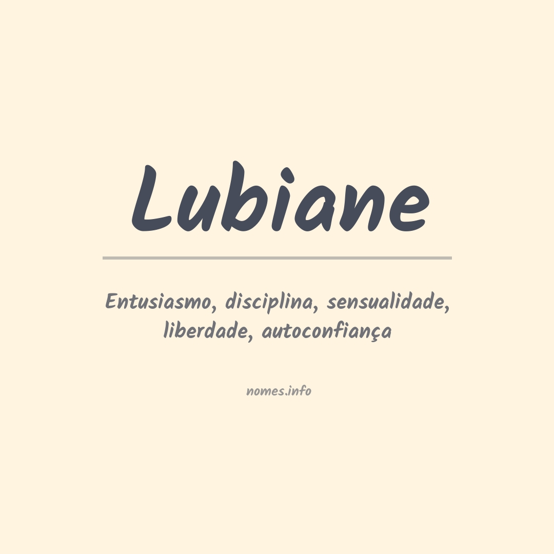 Significado do nome Lubiane