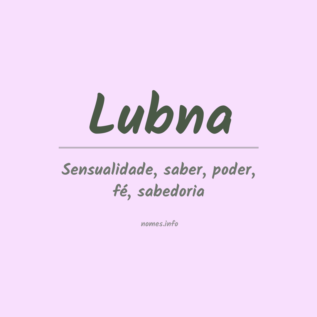 Significado do nome Lubna