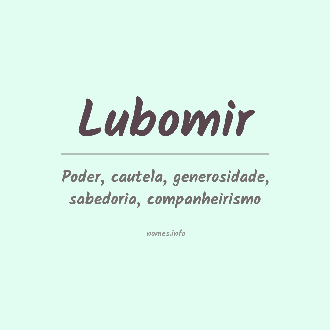 Significado do nome Lubomir
