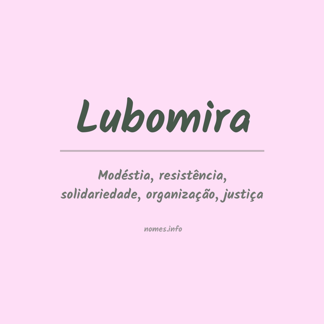 Significado do nome Lubomira