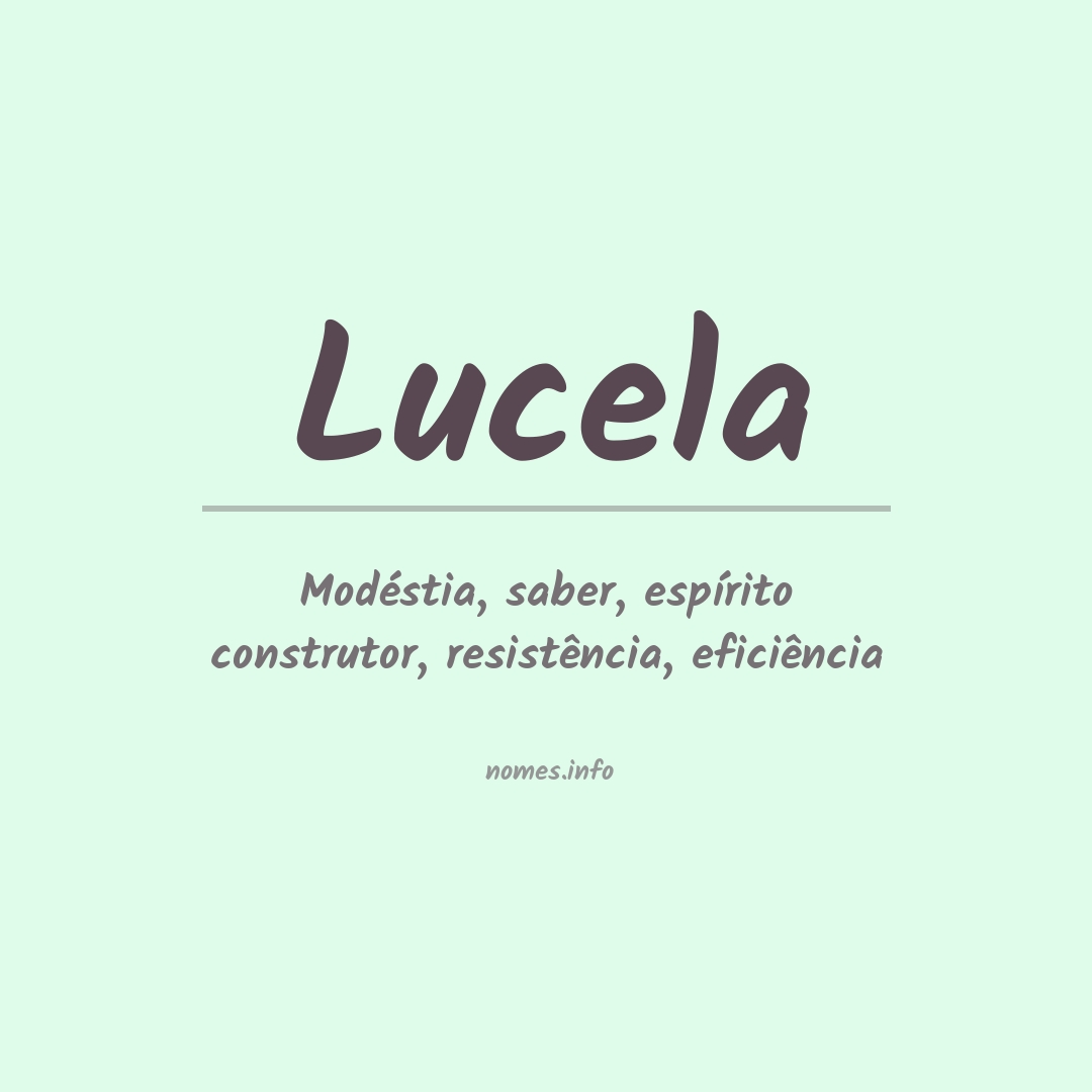 Significado do nome Lucela
