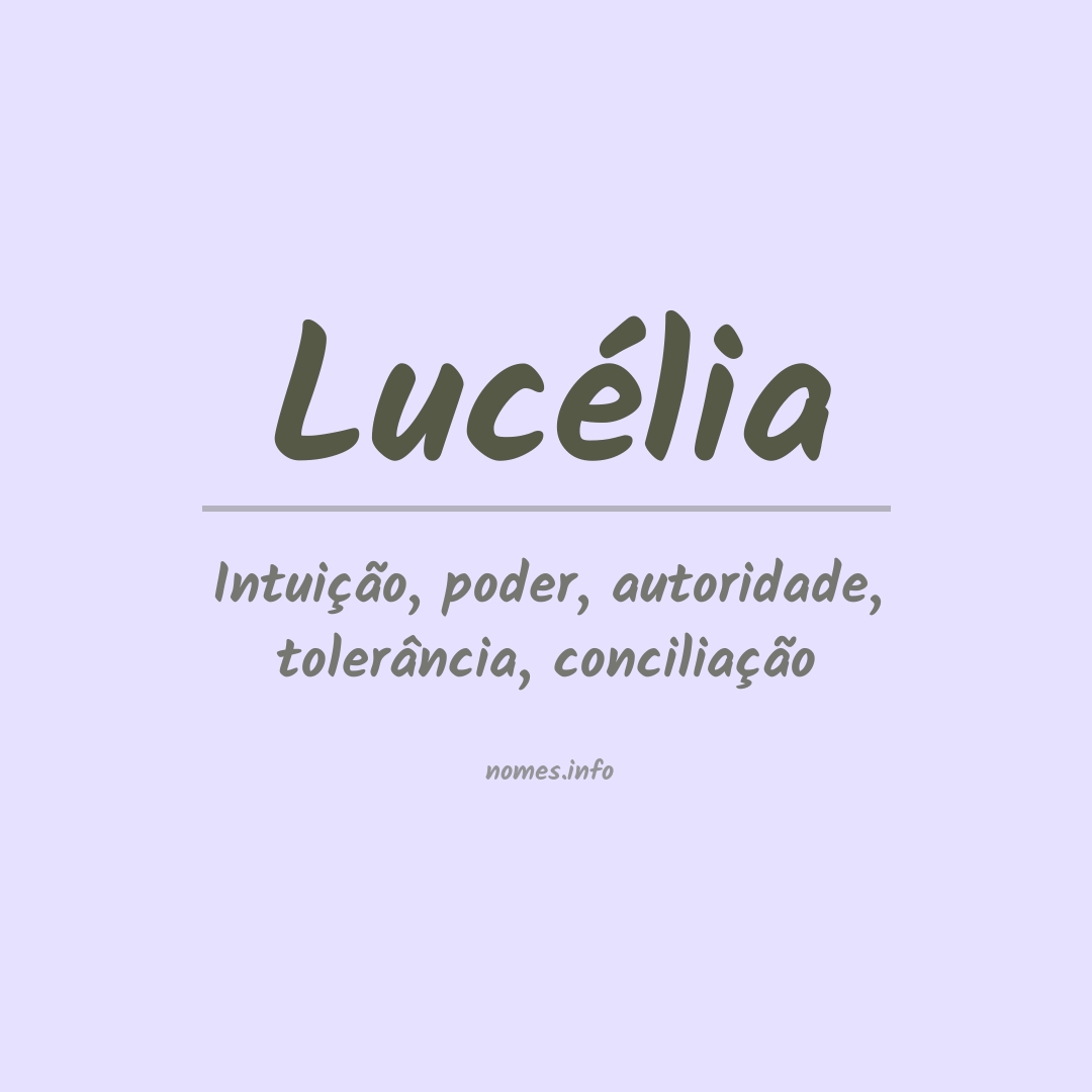 Significado do nome Lucélia