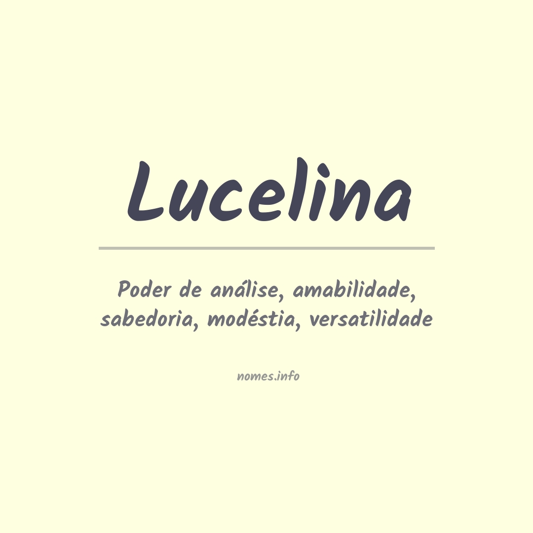 Significado do nome Lucelina