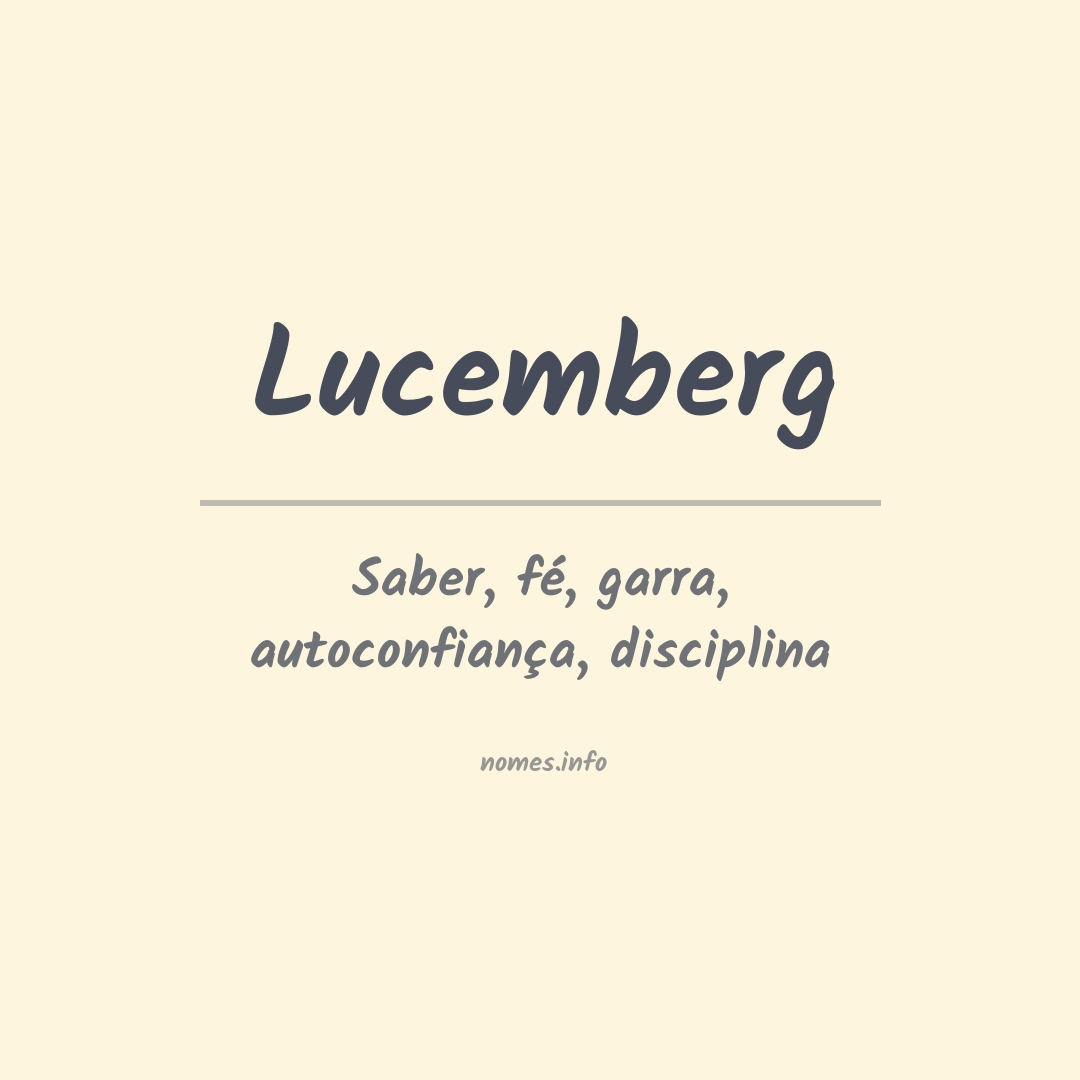 Significado do nome Lucemberg
