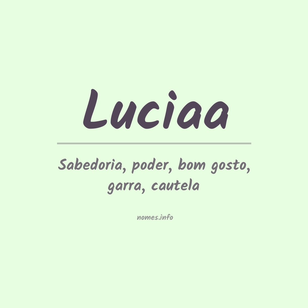 Significado do nome Luciaa