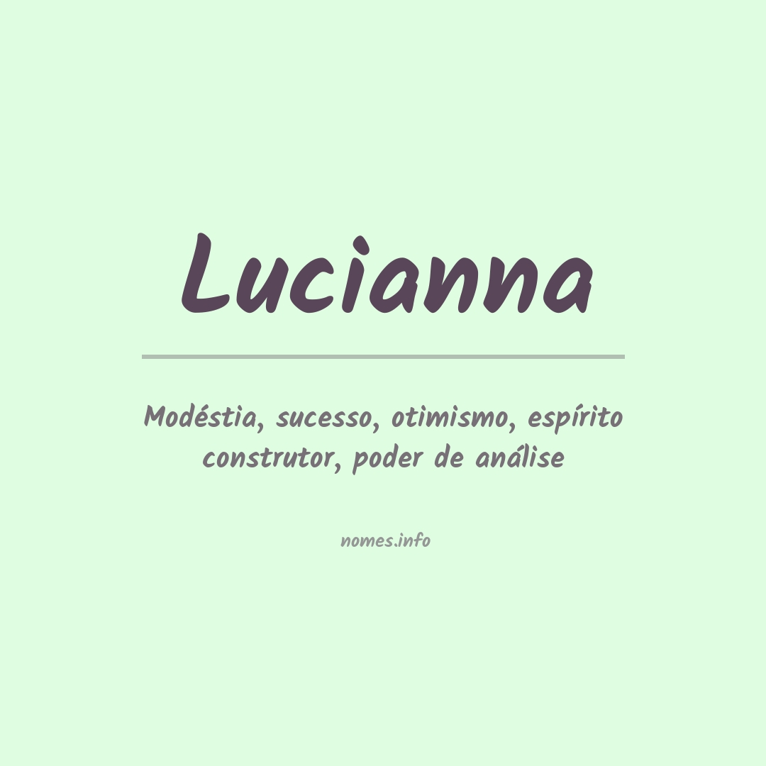 Significado do nome Lucianna