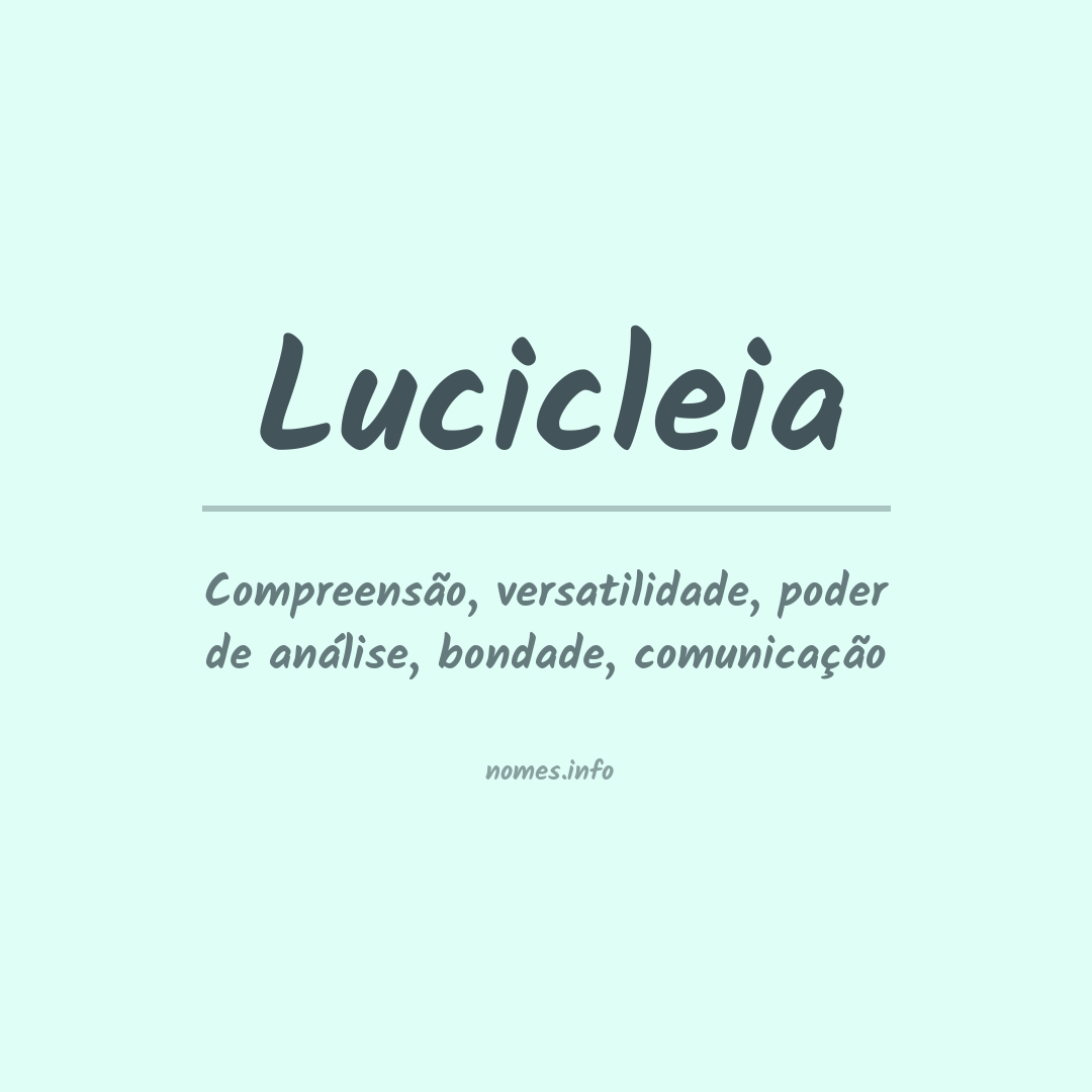 Significado do nome Lucicleia