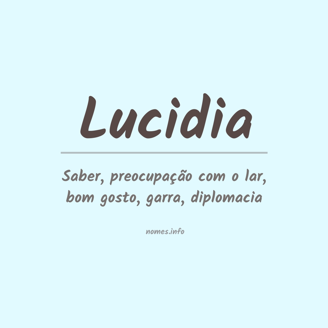 Significado do nome Lucidia