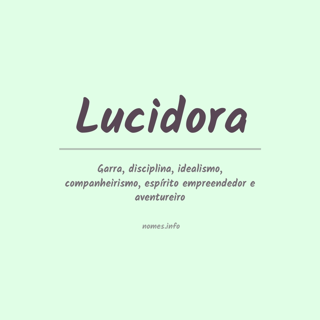 Significado do nome Lucidora