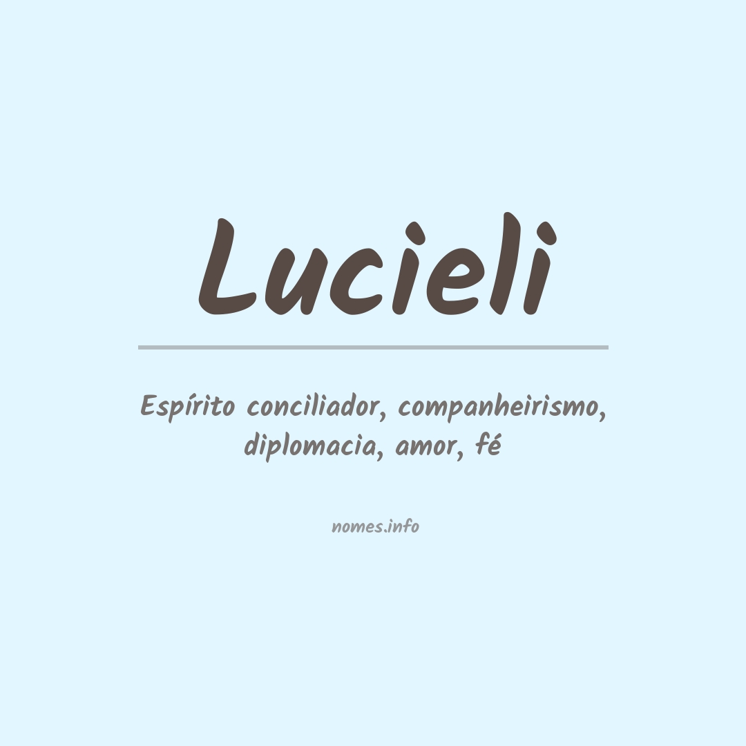 Significado do nome Lucieli