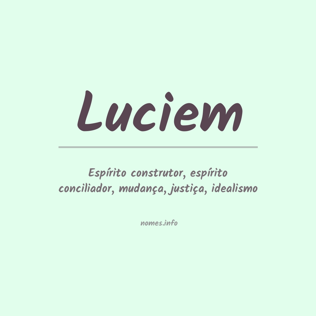 Significado do nome Luciem