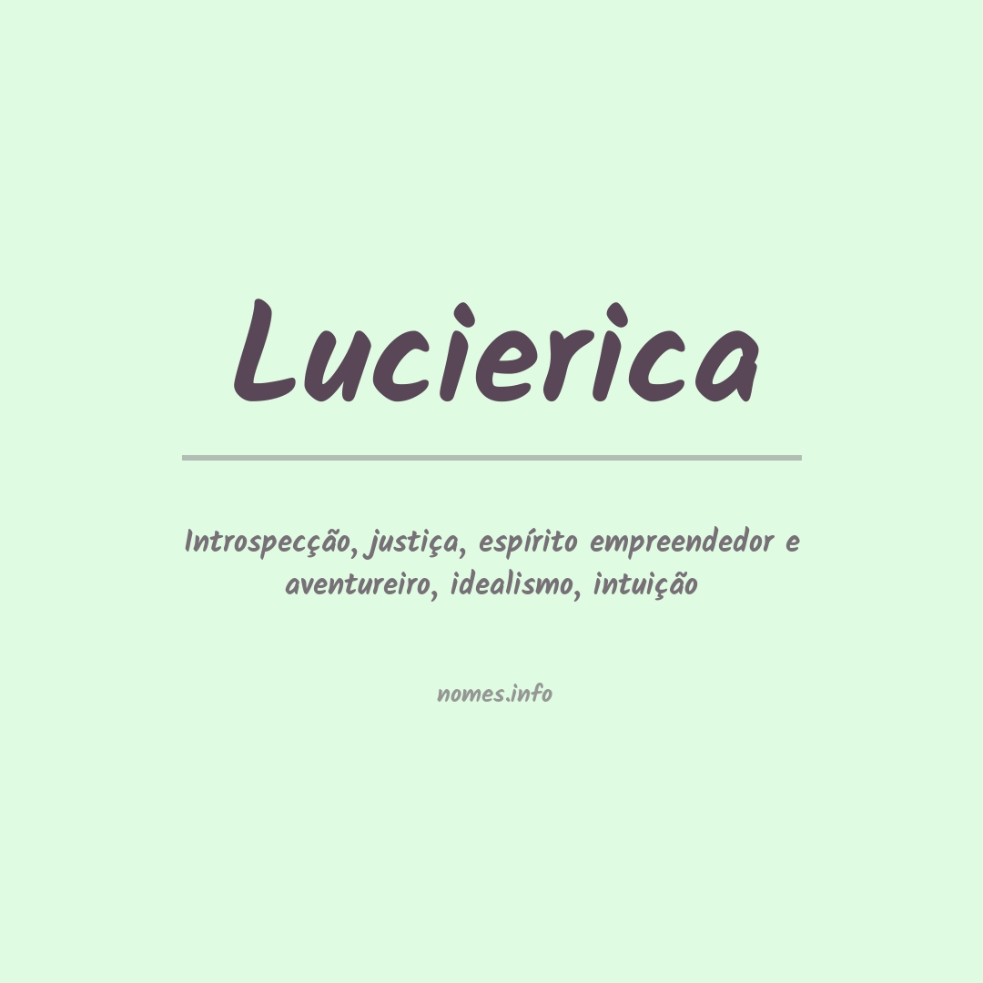 Significado do nome Lucierica