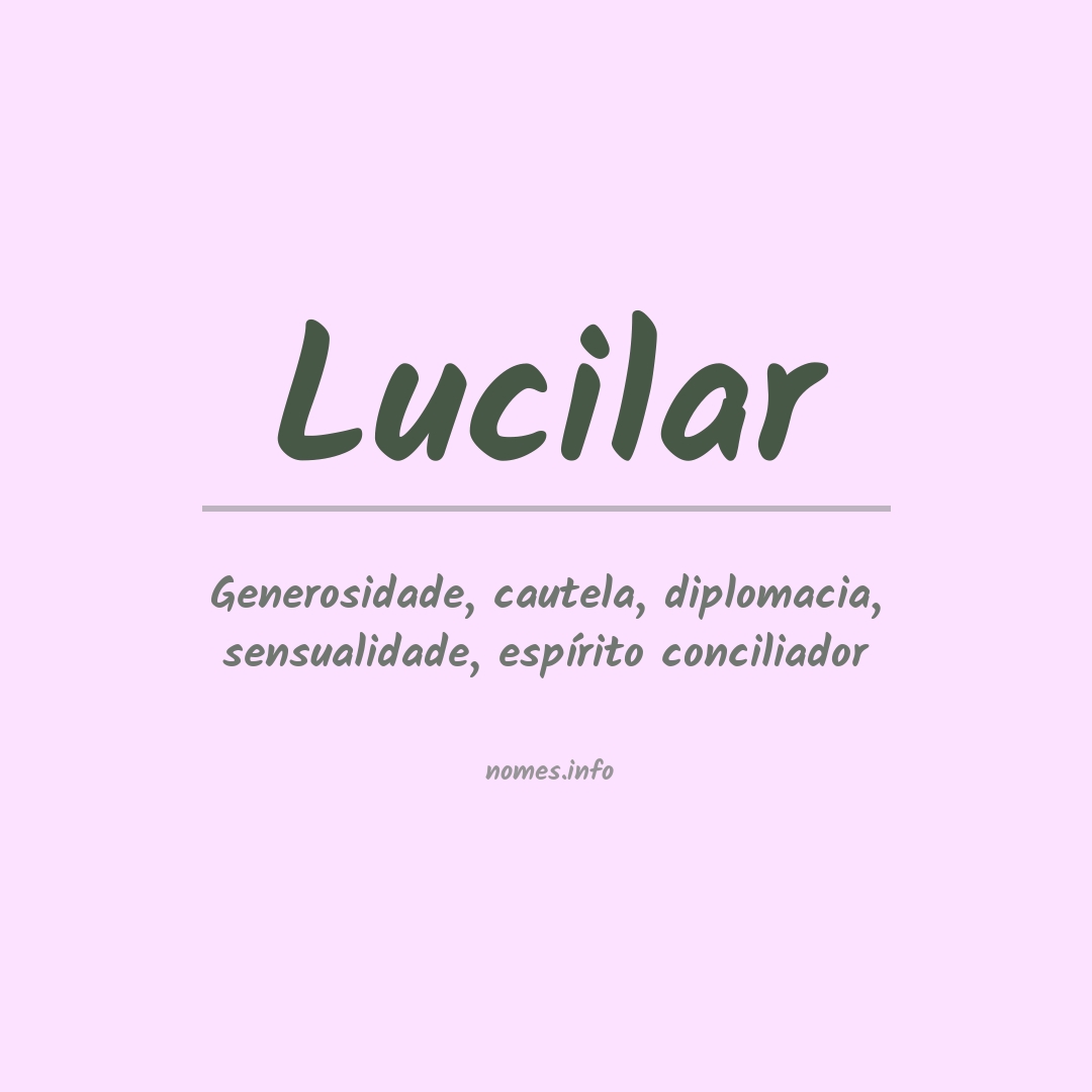 Significado do nome Lucilar