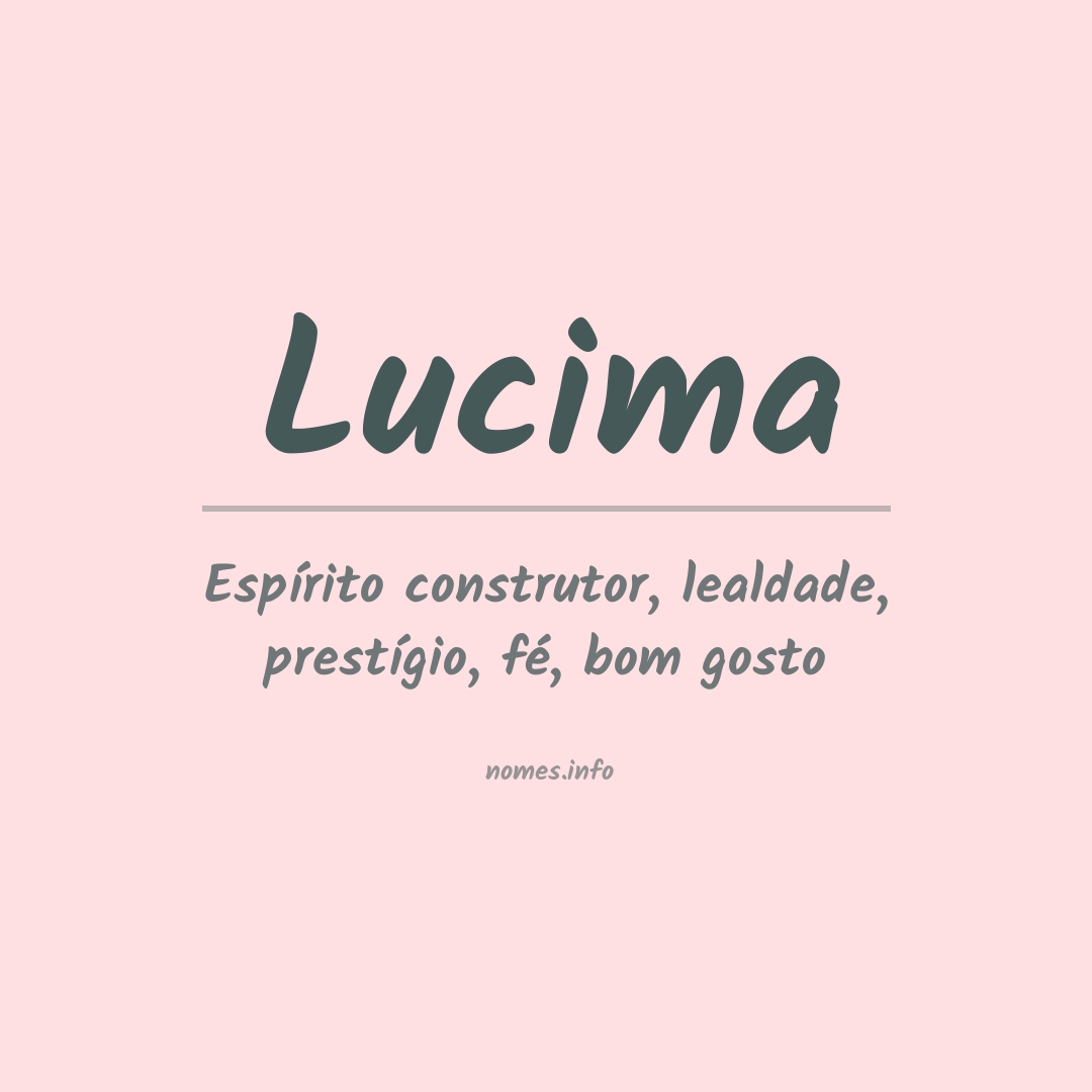 Significado do nome Lucima