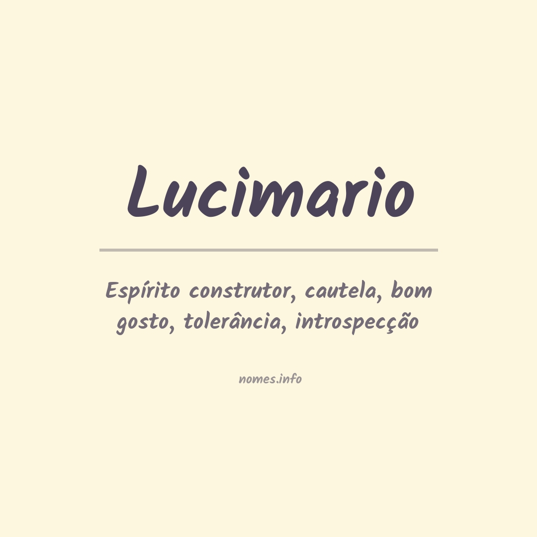 Significado do nome Lucimario