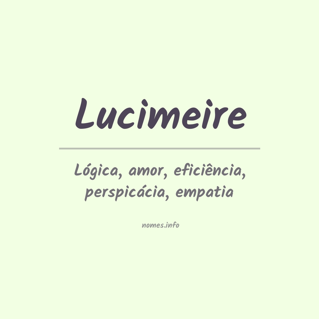 Significado do nome Lucimeire