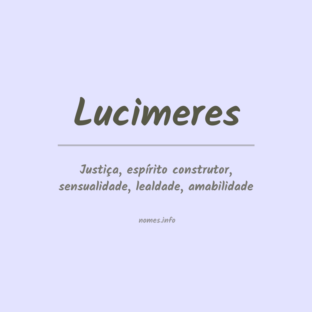 Significado do nome Lucimeres