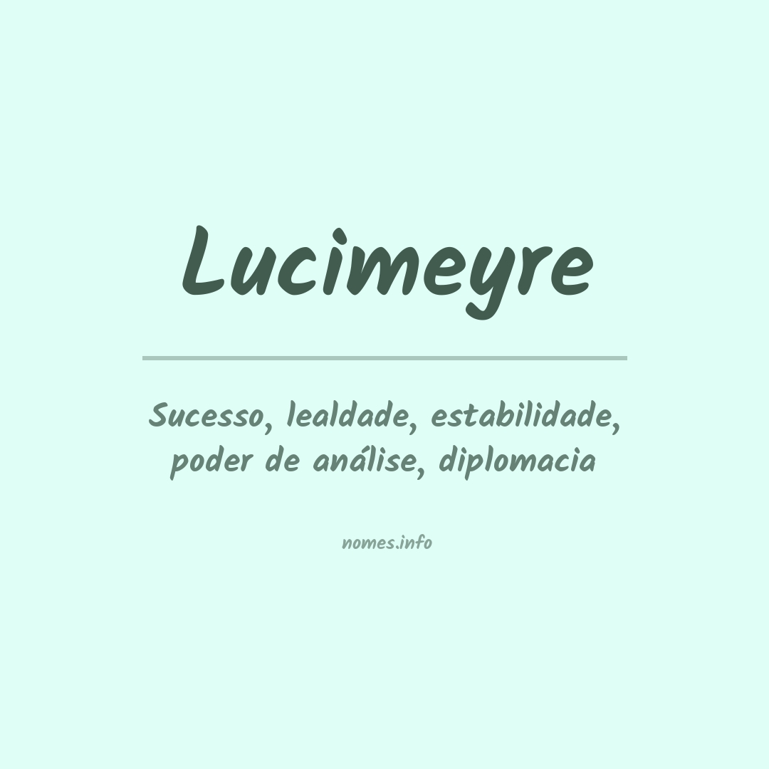 Significado do nome Lucimeyre
