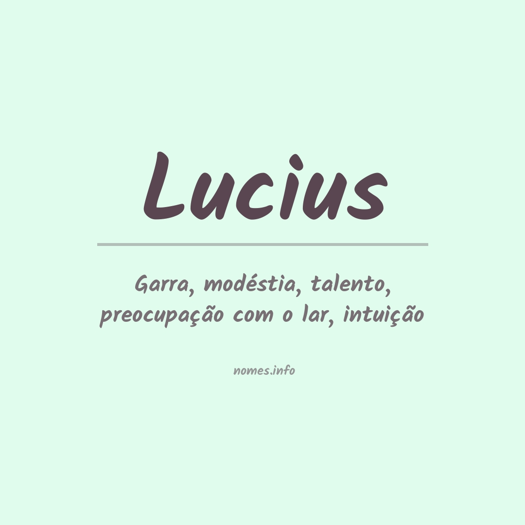 Significado do nome Lucius