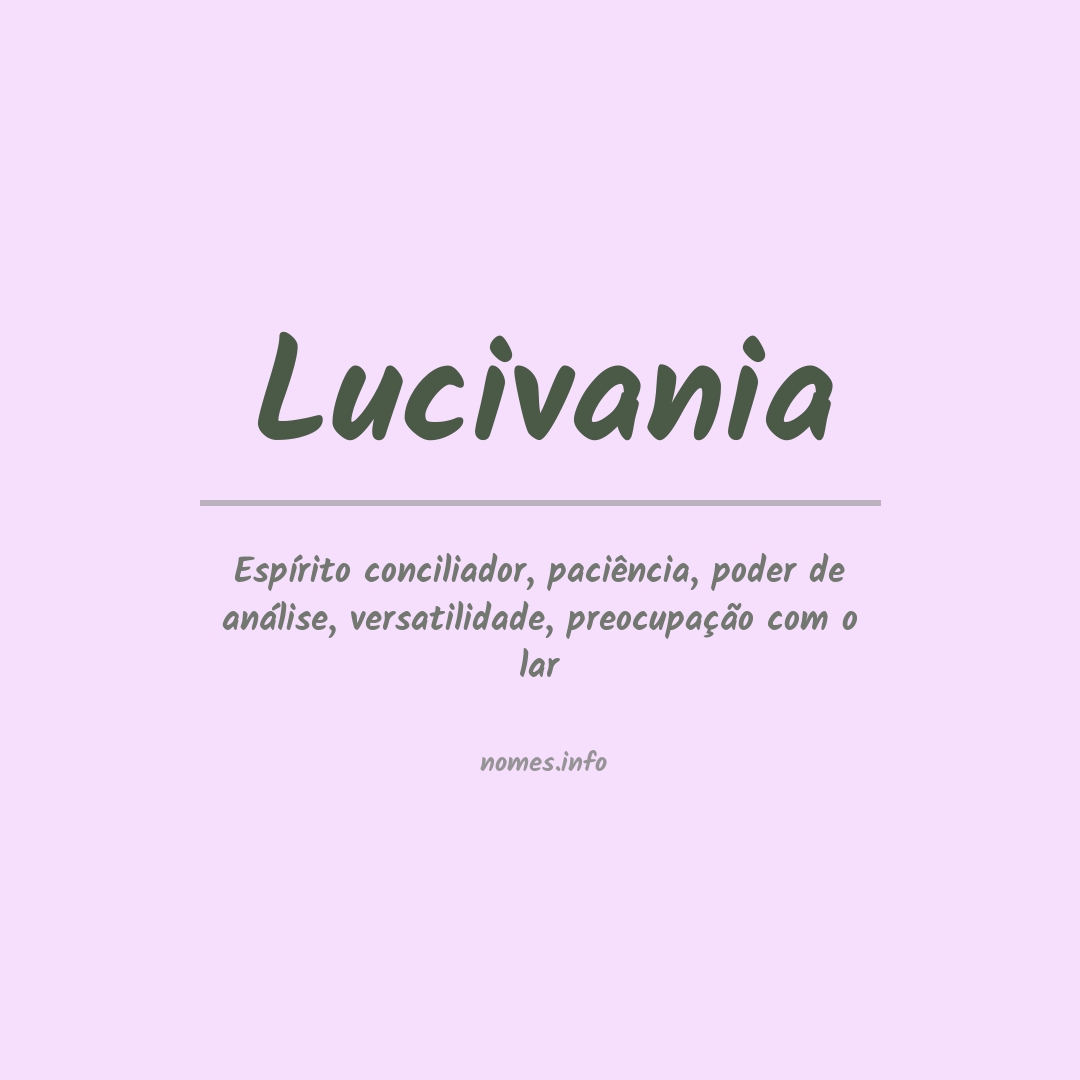 Significado do nome Lucivania