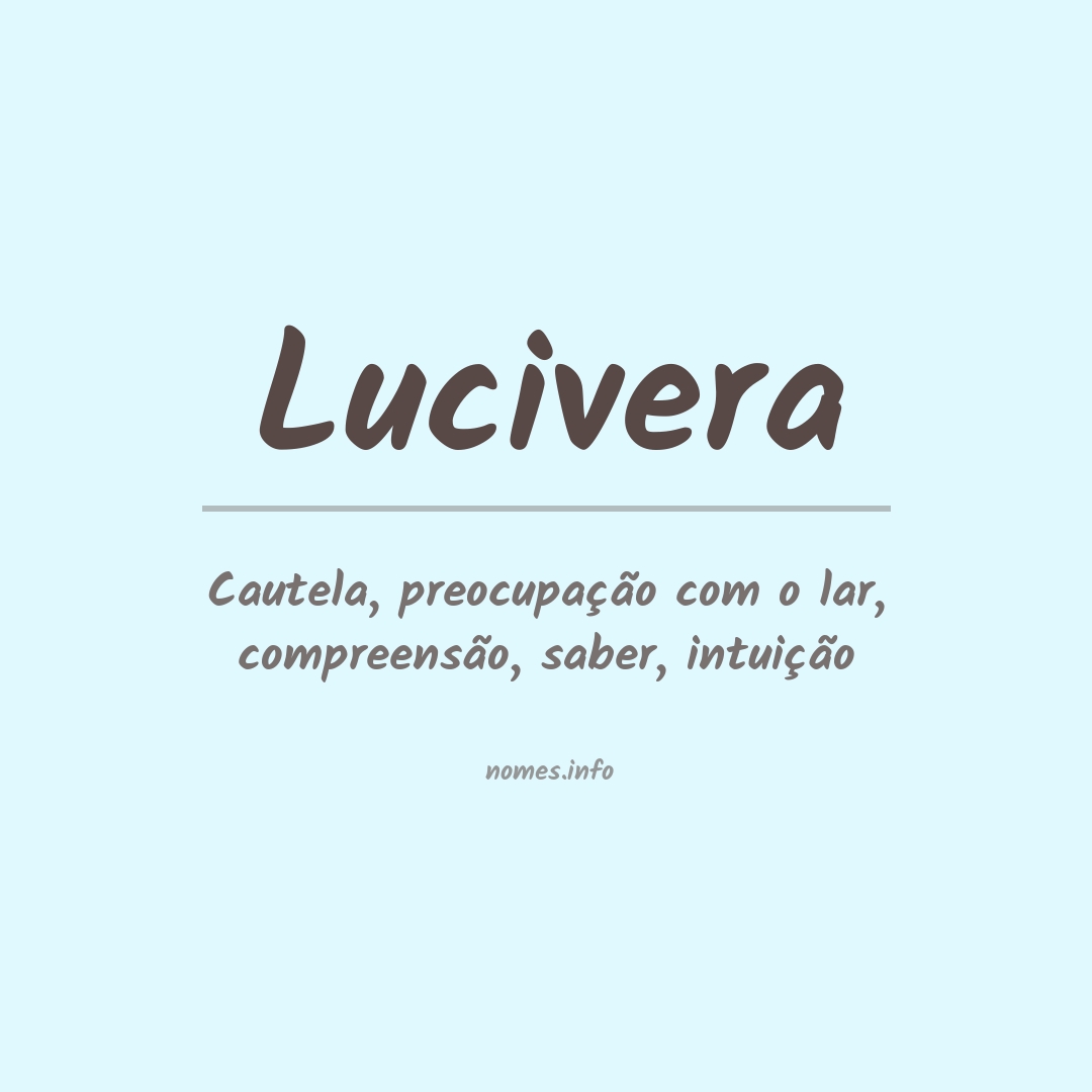 Significado do nome Lucivera