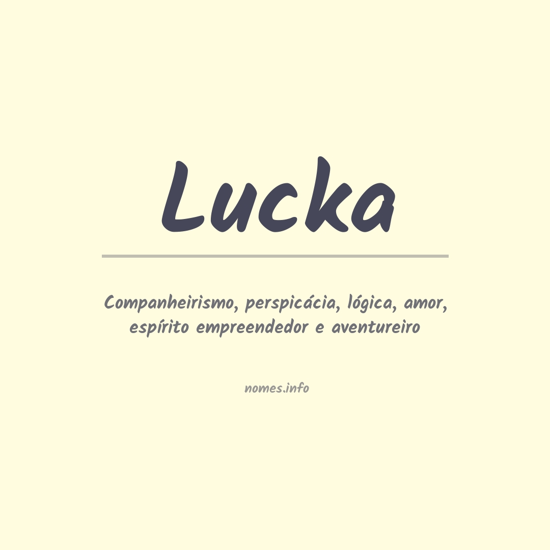 Significado do nome Lucka