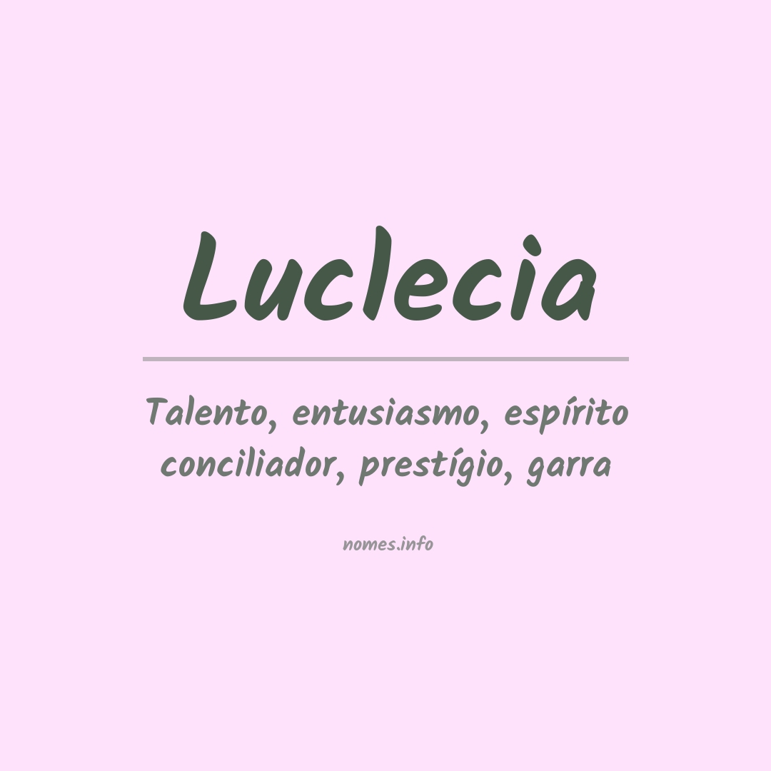 Significado do nome Luclecia