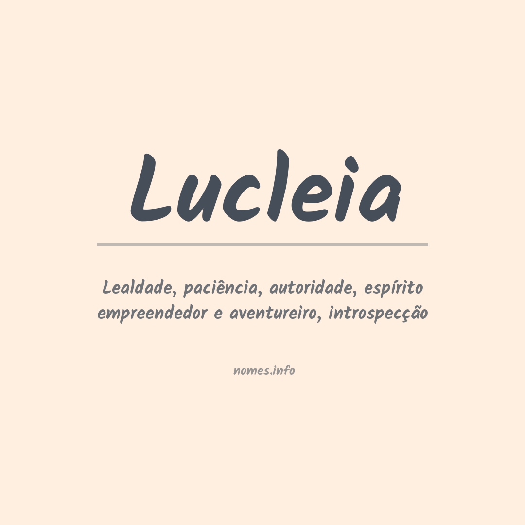 Significado do nome Lucleia