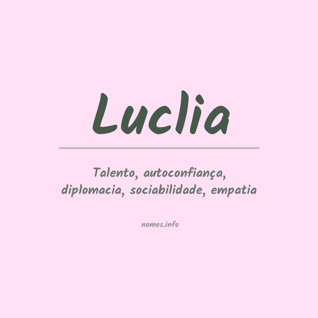 Significado do nome Luclia